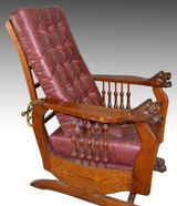 SOLD Rare Lion Head Morris Platform Rocker