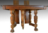 SOLD Victorian Walnut Claw Foot Dining Table w/ 2 Leaves