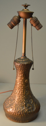 SOLD Caramel Slag Glass Panel Lamp – Handel Type