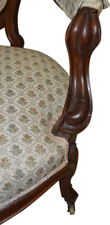 SOLD Victorian Grape Carved Arm Chair Civil War Era