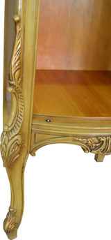 SOLD Pair of Satinwood French Victorian Carved Nightstands