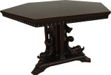 SOLD Carved Dolphin Headed Six Sided Dining Table – Fantastic