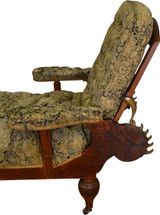 SOLD Oak Morris Chaise Reclining Lounge Rare