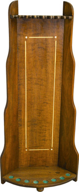 SOLD Mahogany Inlaid Deco Style Pool Table Cue Rack