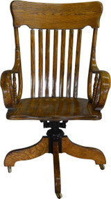 SOLD Victorian Oak Rolled Arm Bankers Lawyers Office Chair SOLD Victorian Oak Rolled Arm Bankers Lawyers Office Chair