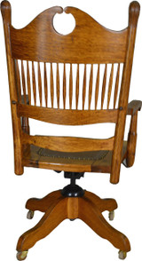 SOLD Victorian Carved Oak Bowtie Lawyers Bankers Office Swivel Chair