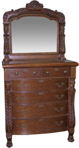 SOLD Antique Oak Bedroom Set, Antique Victorian Horner Style Oak Bedroom Suite