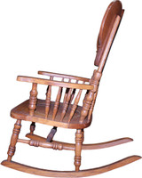 SOLD Large Tiger Sawn Oak Press Back Rocker