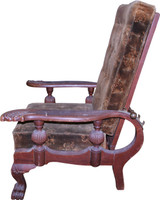 SOLD Oak Carved Claw Foot Morris Chair