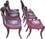 SOLD Set of 6 Empire Style Dining Chairs