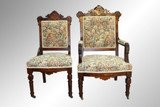 SOLD Antique Victorian Burl Walnut Parlor Suite