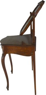 SOLD Victorian Oak Bevel Glass Shapely Ladies Vanity