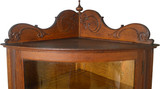 SOLD Victorian Oak Curved Glass Corner China Cabinet