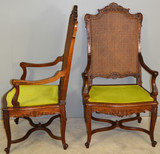SOLD Pair of Outstanding Carved Walnut French Throne Chairs