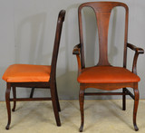 SOLD Oak Stylish Set of 6 Dining Chairs