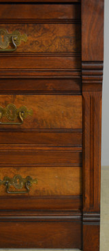 SOLD Victorian Burl Walnut Carved Cylinder Secretary