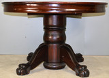 SOLD Round Mahogany Fancy Claw Foot Dining Table – 1900’s