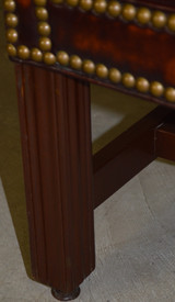 SOLD Leather Chippendale Wingback Chair by North Hickory