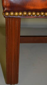 SOLD Large Leather Footstool Hassock