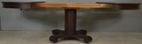SOLD Mahogany Empire 54 Inch Round Dining Table with 4 Factory Leaves in Crate