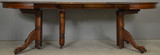 SOLD Round Oak Claw Foot Victorian Banquet Table w/4 Leaves – Opens 100 Inches