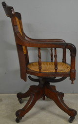 SOLD Victorian Burl Walnut Swivel Tilt Office Chair