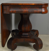 SOLD Flame Mahogany Empire Drop Leaf Unusual Table - Pre-Civil War
