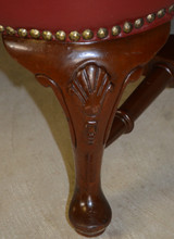 SOLD Pair of Matching Chippendale Wing Back Chairs in Leather