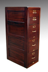 SOLD Antique Mahogany Library Bureau Unusual Five Cabinet  5 Drawer