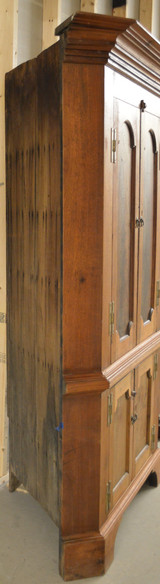 SOLD Walnut American Early Corner Cupboard Storage Cabinet
