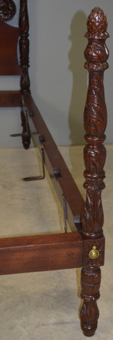 SOLD Pair of Early Acanthus Carved Twin Size Beds