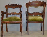 SOLD Pair of Period Empire Carved Arm Chairs – Civil War Era