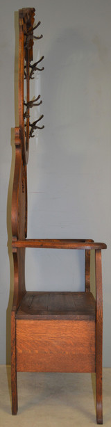 SOLD Victorian Carved Oak Hall Tree