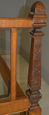 SOLD Pair of Oak Carved Unusual Twin Beds