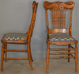 SOLD Set of 6 Oak Pressback Dining Chairs