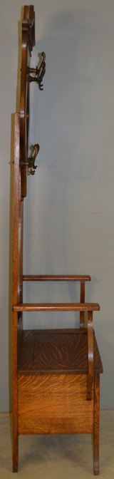 SOLD Oak Carved Hall Tree