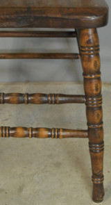 SOLD Set of 6 Pressback Dining Chairs with Solid Seats