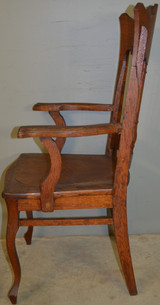 SOLD Oak Carved Arm Chair
