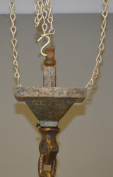 SOLD Mission Hammered Caramel Slag Glass Panel Ceiling Fixture