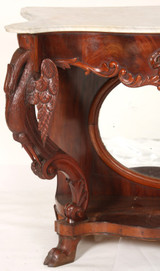 SOLD Carved Birds Marble Top Hall Table