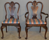 SOLD Set of 6 Walnut Chippendale Queen Anne Dining Chairs