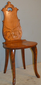 SOLD Oak Carved Ladies Vanity Desk Chair