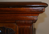 SOLD Victorian Burl Walnut Carved Triple Door Bookcase