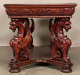 SOLD Antique Mahogany Desk, Antique Renaissance Revival Horner Style Mahogany Desk