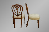 SOLD Set of Six Solid Mahogany Formal Dining Chairs - Hepplewhite