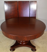 SOLD Round Period Mahogany 54” Round Banquet Table w/3 Leaves