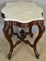 SOLD  Victorian Marble Top Turtle Top Stand
