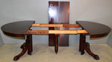 SOLD Round Mahogany Claw Foot Dining Table – 52 Inches w/2 leaves