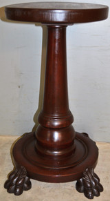 SOLD Mahogany Claw Foot Pedestal Stand