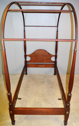 SOLD Pair of Twin Mahogany Pencil Post Canopy Beds